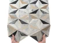 Phantasm Harvest Cream and Gray Polished Mixed Marble Mosaic Tile