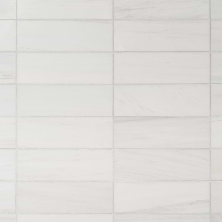 Bianco Dolomite White 4x12 Premium Polished Marble Tile