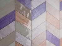 Elizabeth Sutton Meta Rio Rose Gold 2x5 Chevron Glossy Glass Mosaic Tile