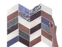Elizabeth Sutton Meta Fiji Purple 2x5 Chevron Glossy Glass Mosaic Tile