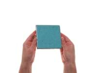 Emery Blue 4x4 Square Handmade Crackled Terracotta Tile