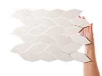 Minera Dolomite Warm White  Foliage Marble Look Polished Porcelain Mosaic Tile