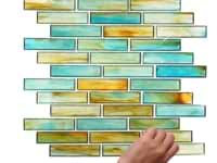 Artwave Lagoon Green Iridescent 1x4 Polished Glass Mosaic Tile