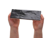 Montauk Jet 2x8 Black Ceramic Subway Wall Tile with Mixed Finish