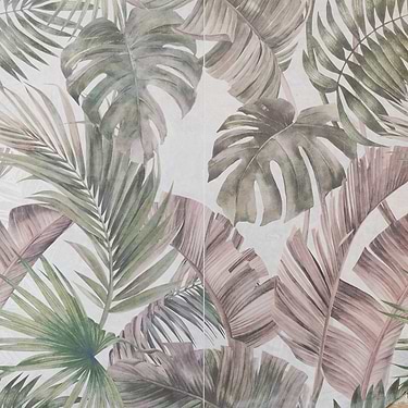 Monet Fancy Wall Pink and Green 24x48 Artisan Decor Matte Porcelain Wall Tile - Sample