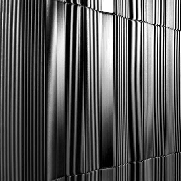 Kinzie Concave Charcoal Black 4x16 3D Matte Ceramic Tile