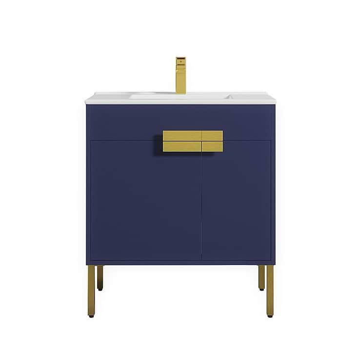 Portofino 30'' Navy Blue Vanity And Counter