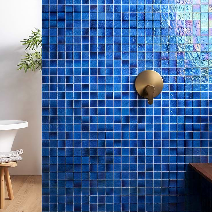 Swim Barrier Reef Blue 2x2 Glass Polished Mosaic Tile