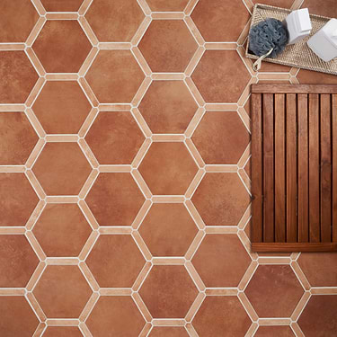 Sagon Terracotta Brown 9" Hexagon Matte Porcelain Tile