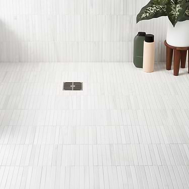 Bianco Dolomite Premium Stacked Honed Marble Mosaic Tile - Sample
