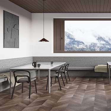 Fleetwood Chevron Mocha 12x48 Rigid Core Click Luxury Vinyl Plank by Stacy Garcia