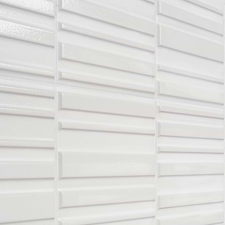 Sydney White 8x16 3D Glossy and Matte Mixed Finish Ceramic Tile