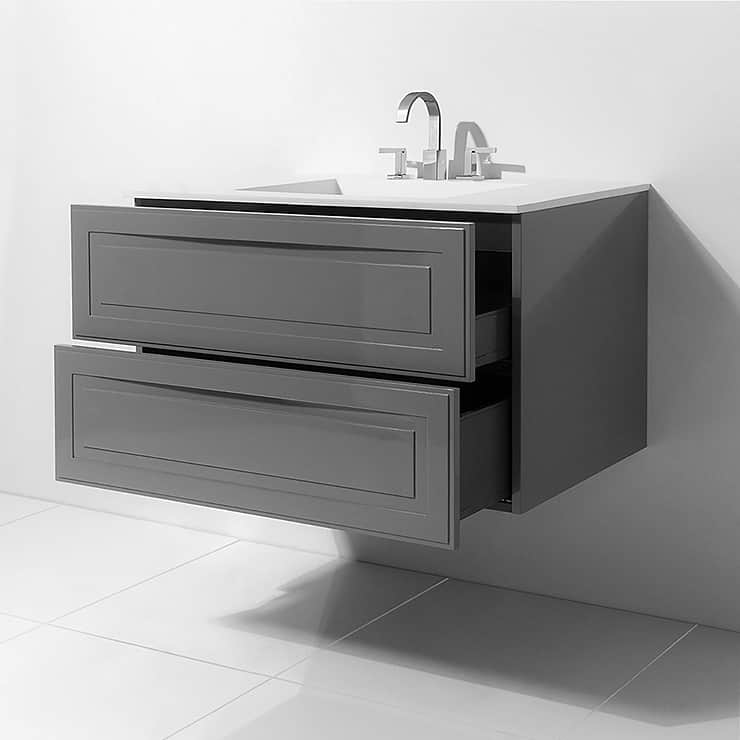 Alma Grigio Gray 42" Wall Mounted Vanity