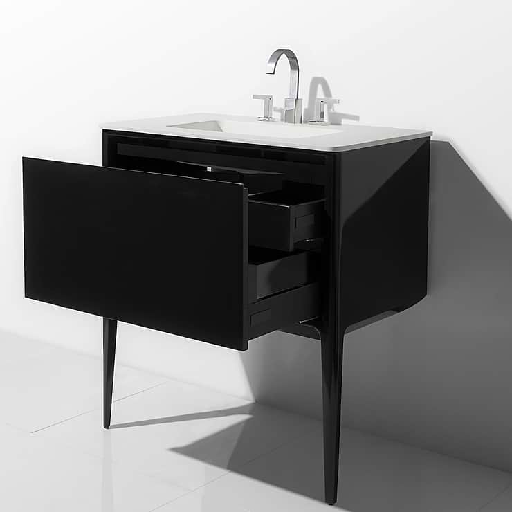 Luxe Collection 42" Black Gloss Vanity