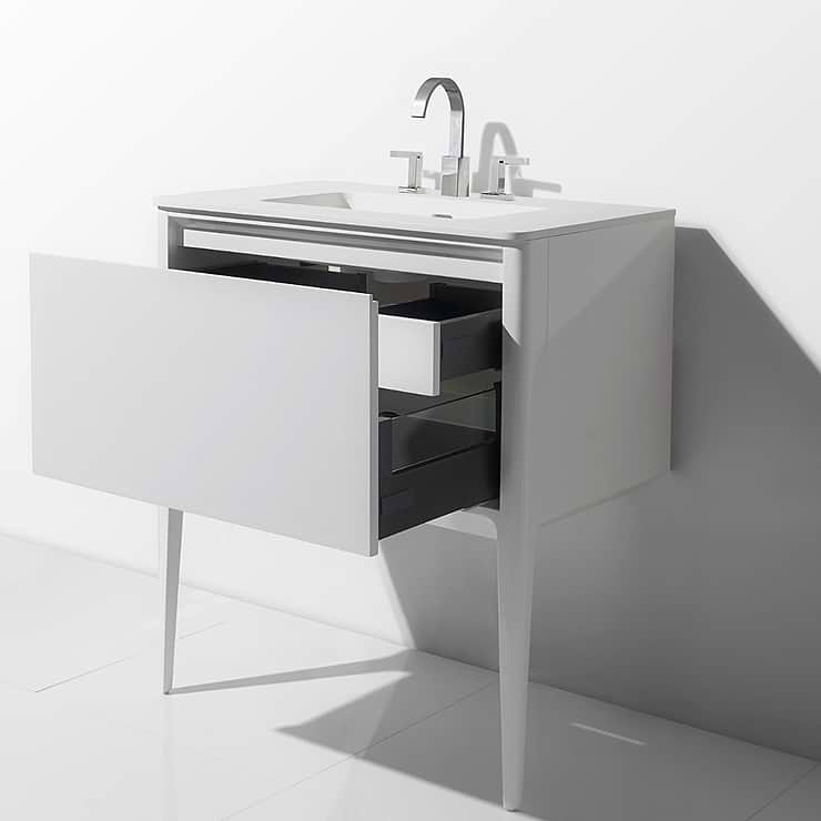 Luxe Collection 42" White Gloss Vanity