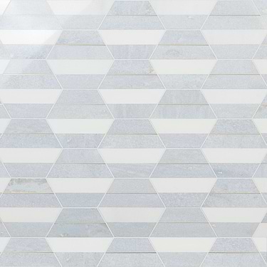 Margo Blue Gold 9"  Hexagon Marble and Brass Mosaic Tile - Sample