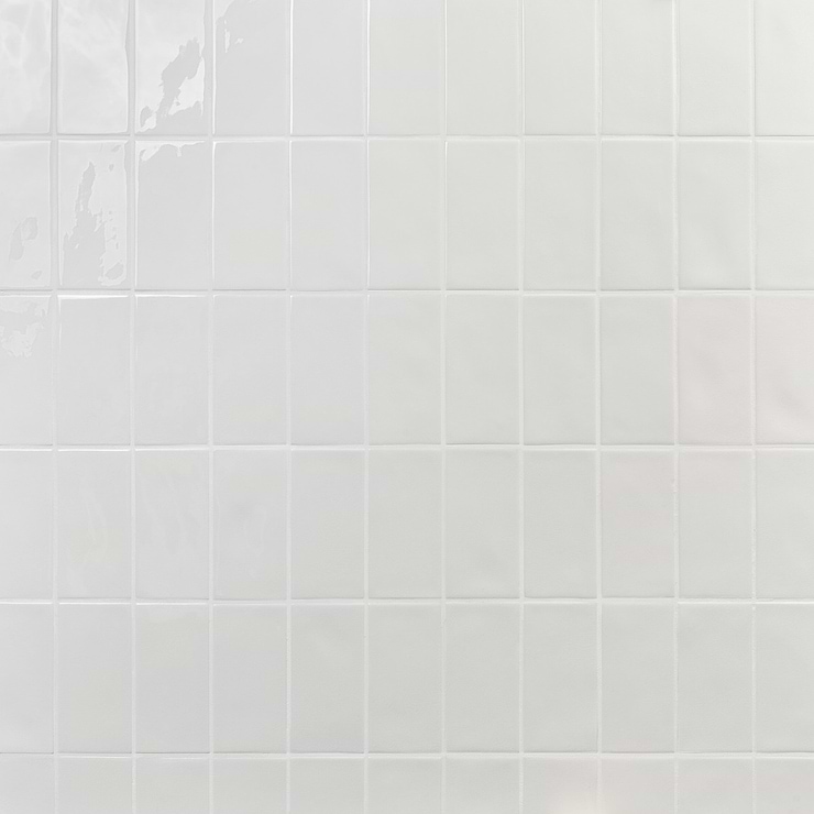 Nabi Blanco White 4.5x9 Subway Polished Glass Tile