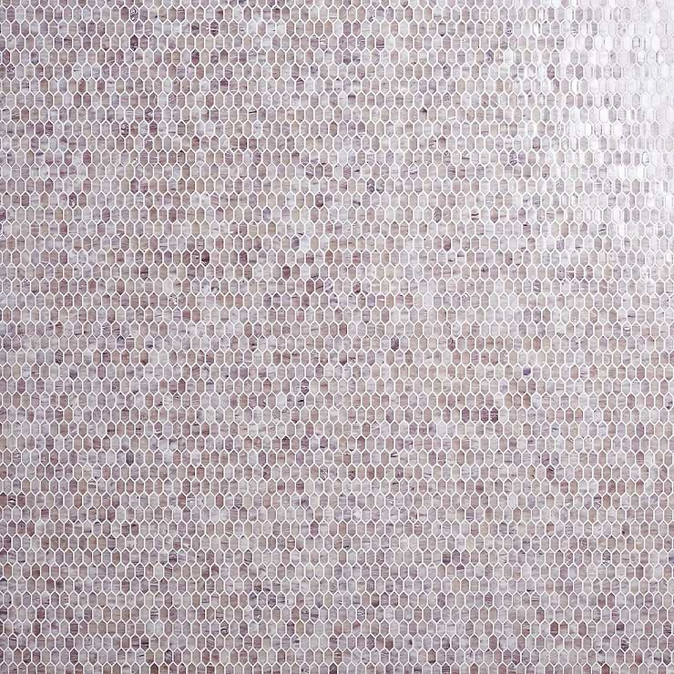 Flicker Iridescent Lilac Pink 1/4" x 1" Polished Glass Mosaic Tile