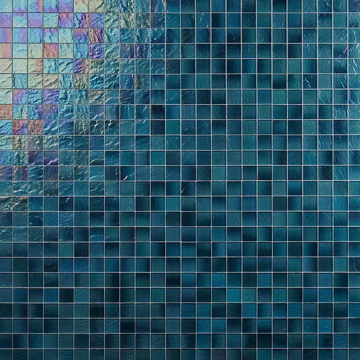 Swim Barrier Reef Blue 2x2 Glass Polished Mosaic Tile