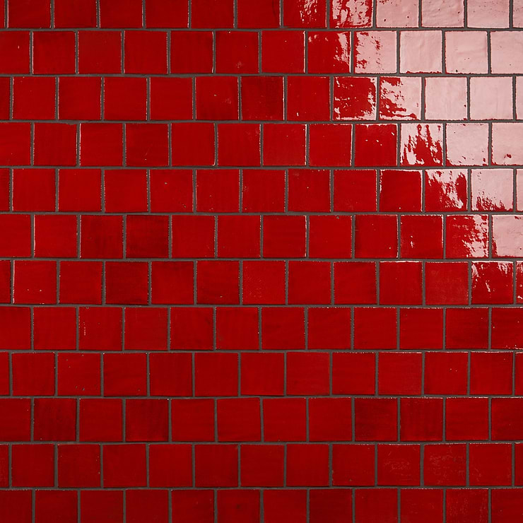 Emery Selenium Red 4x4 Square Crackled Handmade Crackled Terracotta Tile