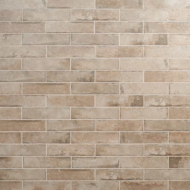 Seville Delfi Dark Beige 3x12 Travertine Look Matte Porcelain Tile