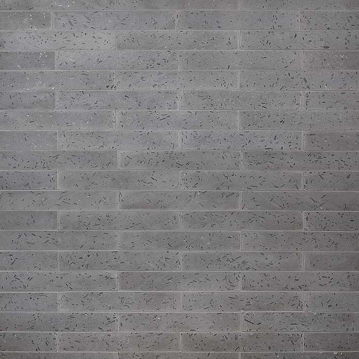 Mancala Smoke Gray 3x16 Matte Terrazzo Tile