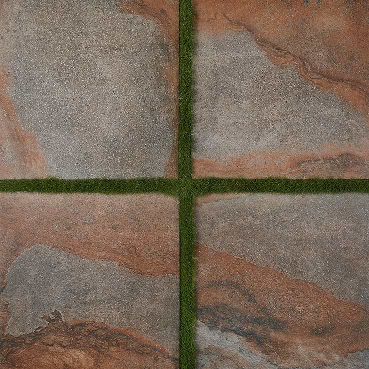 Acadia Iron Gray 24x24 Slate Look Matte Porcelain 2CM Paver