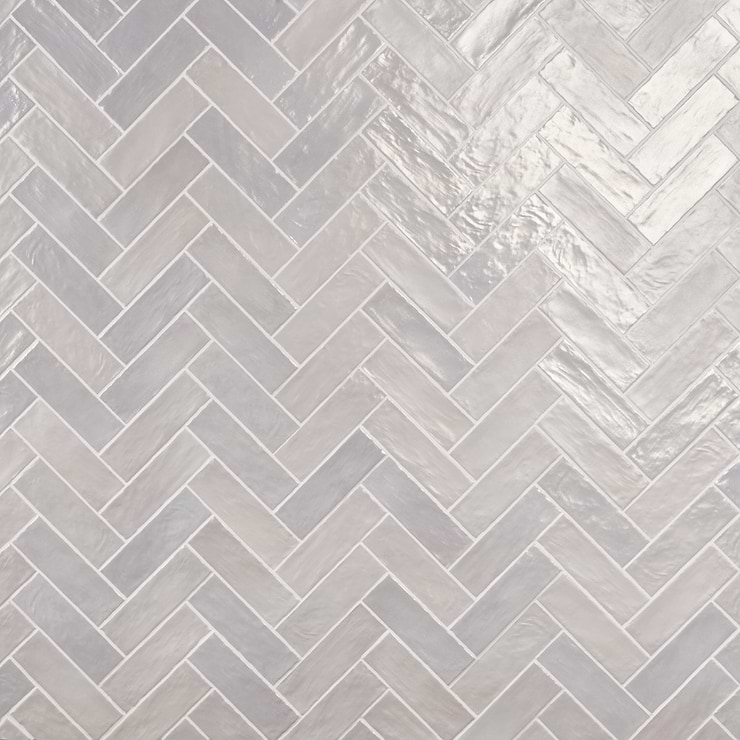 Montauk Fog 2x8 Gray Ceramic Subway Wall Tile with Mixed Finish