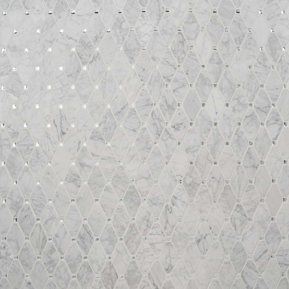 Reflection Diamond Carrara Marble Mirror Tile