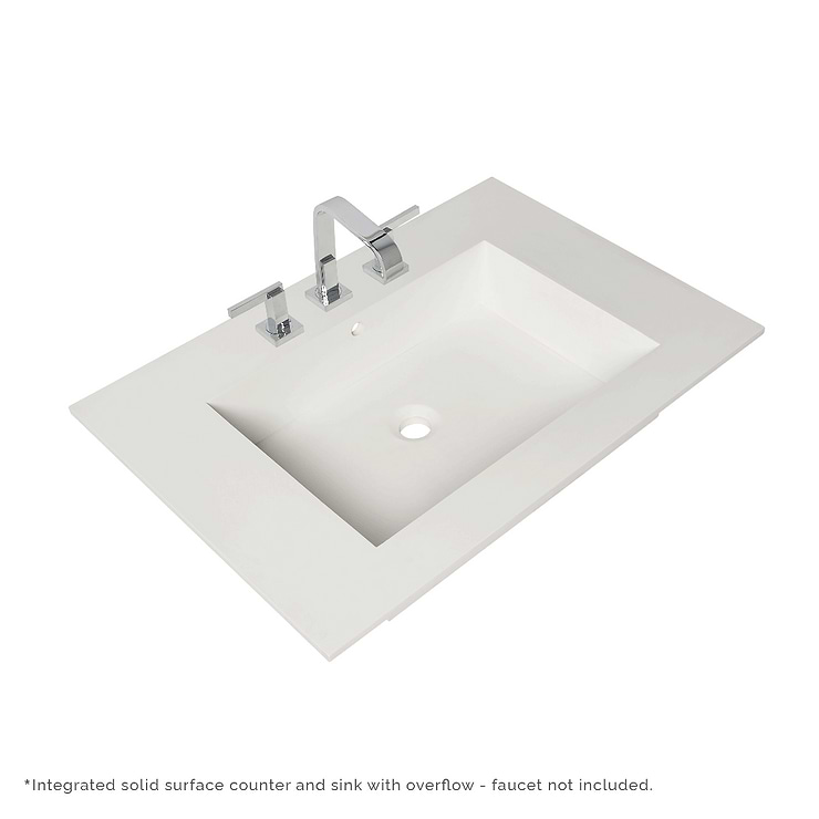 Lucite 30" White Gloss Vanity and Counter