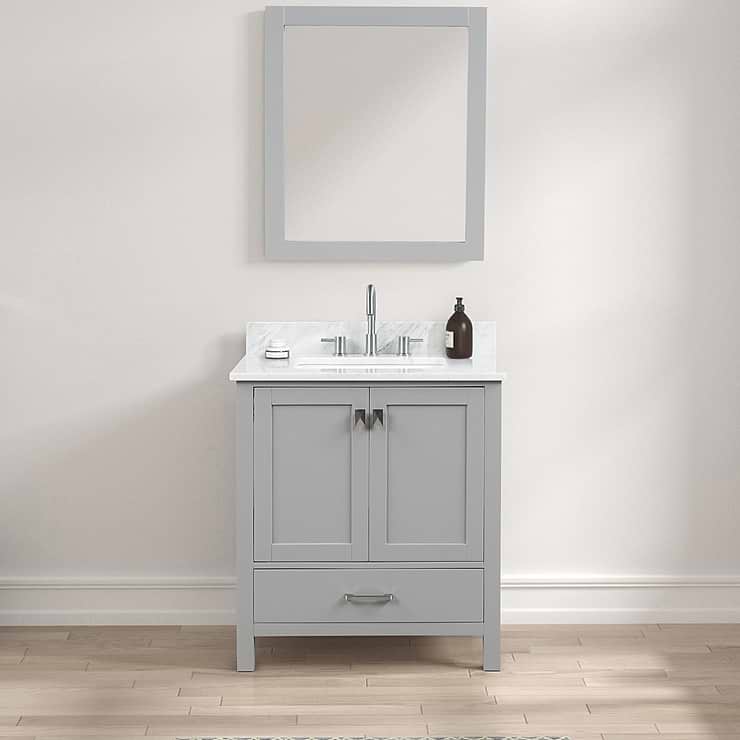 Athena 30'' Gray Vanity And Marble Counter