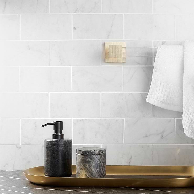 Carrara 3x6 Polished Marble Subway Tile