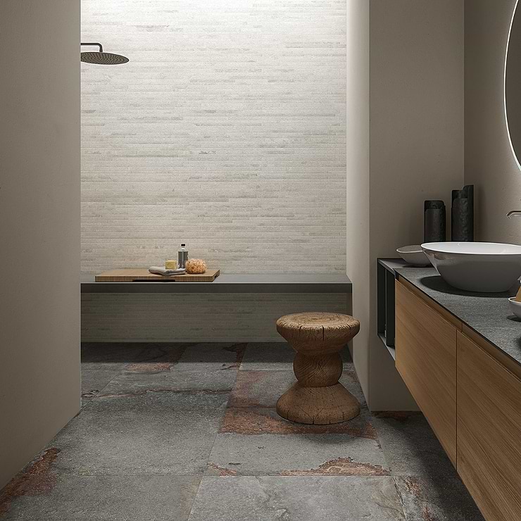 Acadia Iron Gray 24x24 Slate Look Matte Porcelain Tile