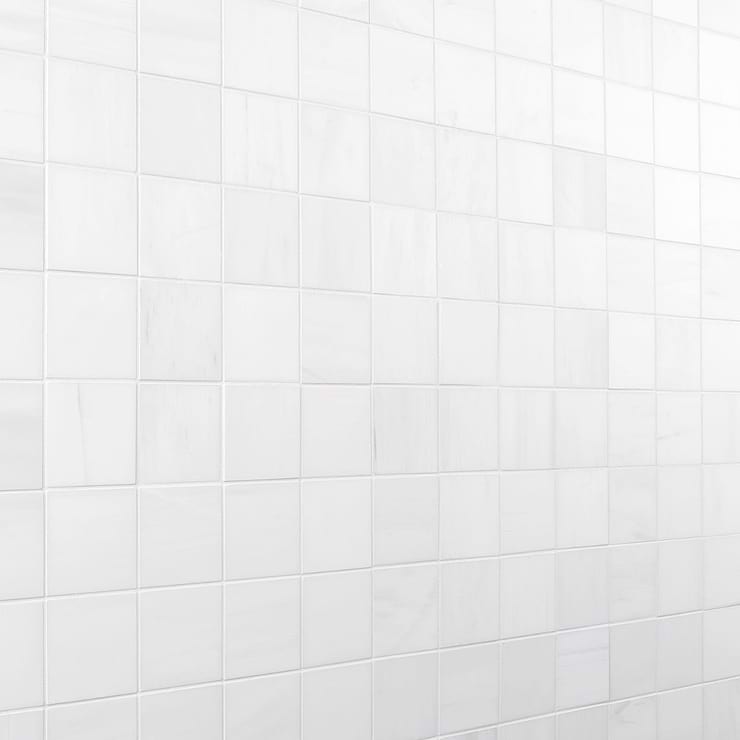 Bianco Dolomite White 3x3 Premium Honed Marble Mosaic Tile