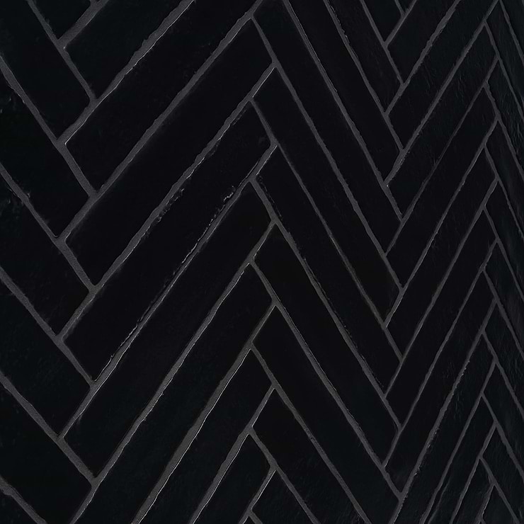Wabi Sabi Coal Black 1.5x9 Matte Ceramic Tile