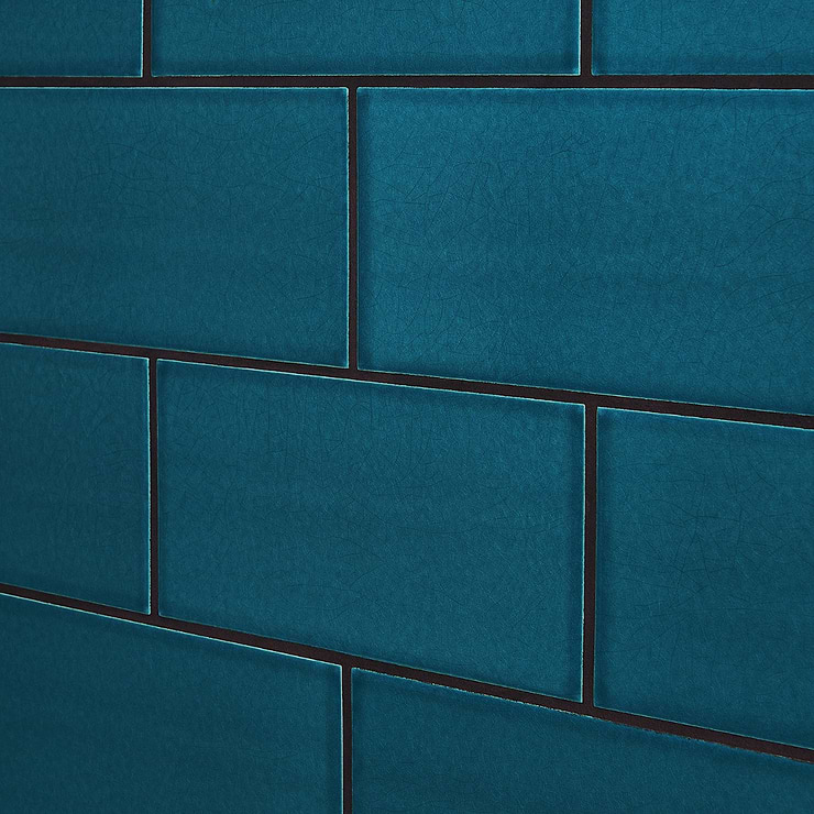 Seaside Marine Blue 4x8 Crackled Glossy Ceramic Tile