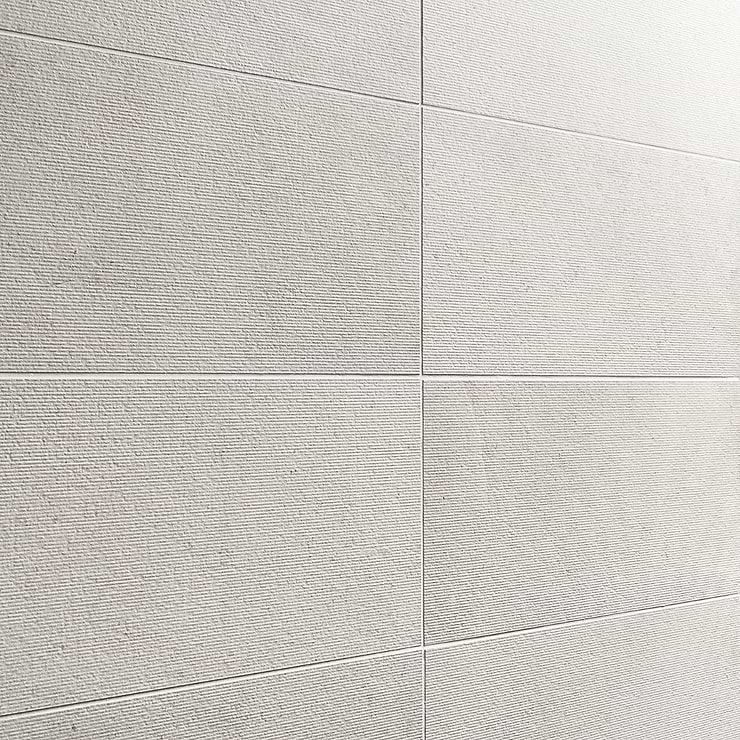 New Rock Perla White 12x24 Chiseled Limestone Look Matte Porcelain Tile 