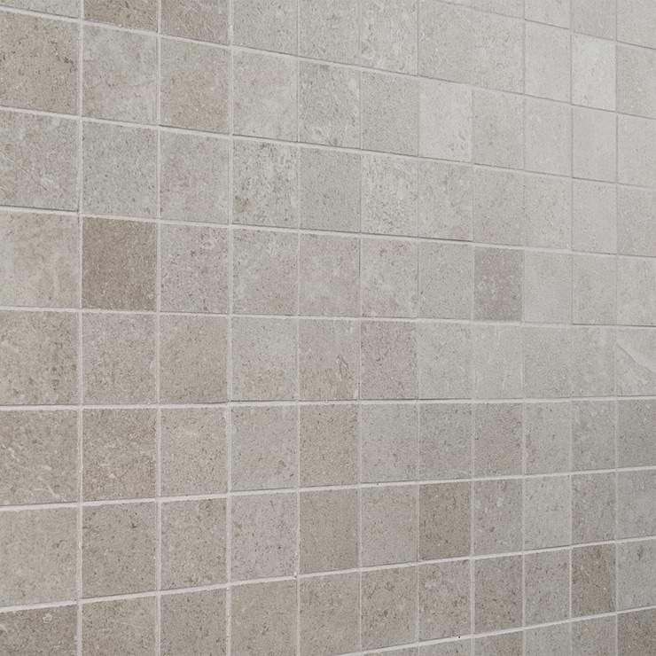 New Rock Tortora Taupe Beige 2x2 Limestone Look Matte Porcelain Mosaic Tile