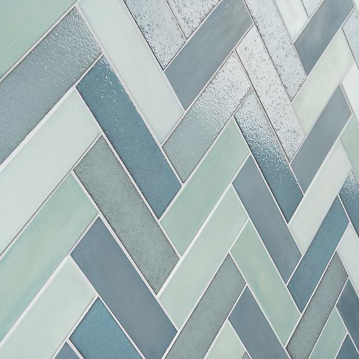 Color One Ocean Blend 2x8 Cement and Lava Stone Tiles