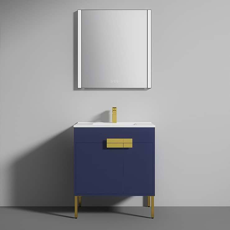 Portofino 30'' Navy Blue Vanity And Counter