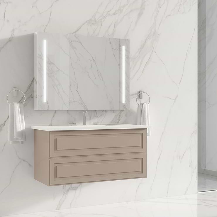 Alma Crema Beige 36" Wall Mounted Vanity