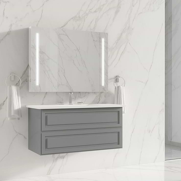 Alma Grigio Gray 42" Wall Mounted Vanity