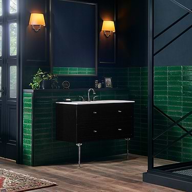 Alma Nero 30" Vanity with Chrome Legs and Lucite Hardware