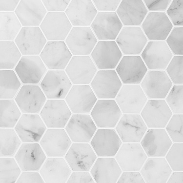 Carrara White 2" Hexagon Polished Marble Mosaic