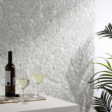 Riverglass White Frosted Glass Mosaic