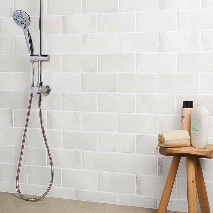 Parma Brick White 4x8 Terracotta Look Matte Ceramic Tile