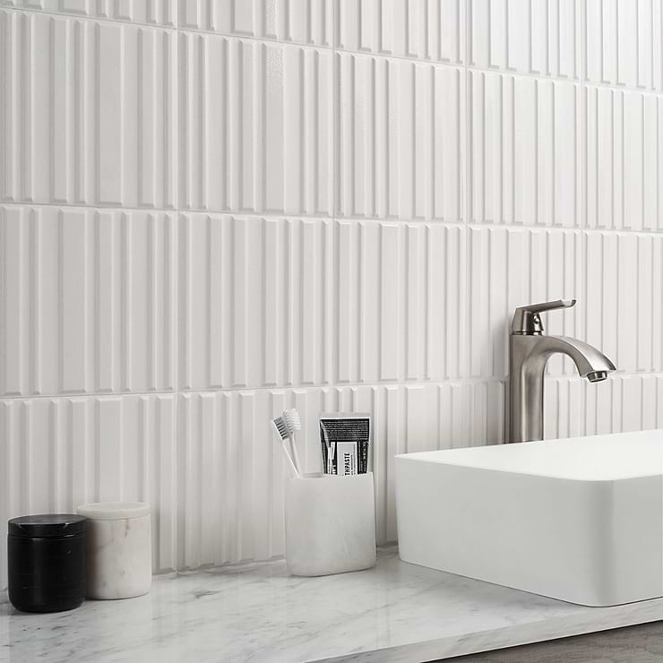 White Glossy Designer Ceramic Kitchen Tile, Thickness: 6 mm
