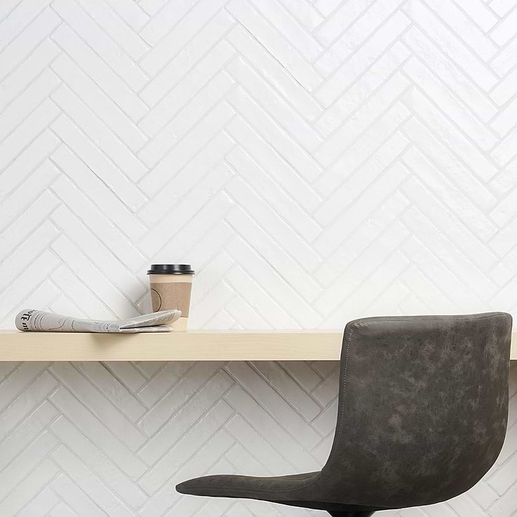 Wabi Sabi Snow White 1.5x9 Matte Ceramic Tile; in White White Body Ceramic; for Backsplash, Kitchen Wall, Wall Tile, Bathroom Wall, Shower Wall; in Style Ideas Beach, Cottage, Craftsman, Mediterranean, Mid Century, Traditional, Transitional; released 2023; new, trends