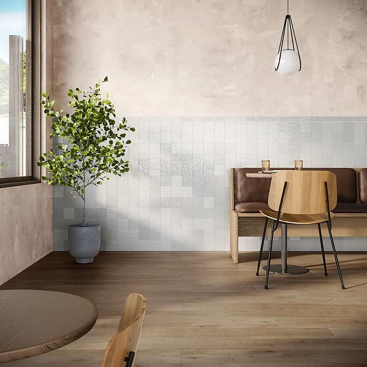 Montauk Sky 4x4 Blue Ceramic Wall Tile with Mixed Finish