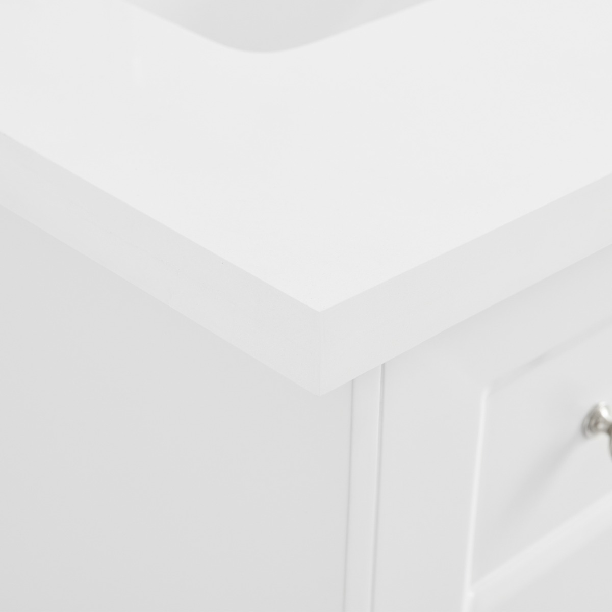 Nora 24" White Vanity with Pure White Quartz Top and Ceramic Basin